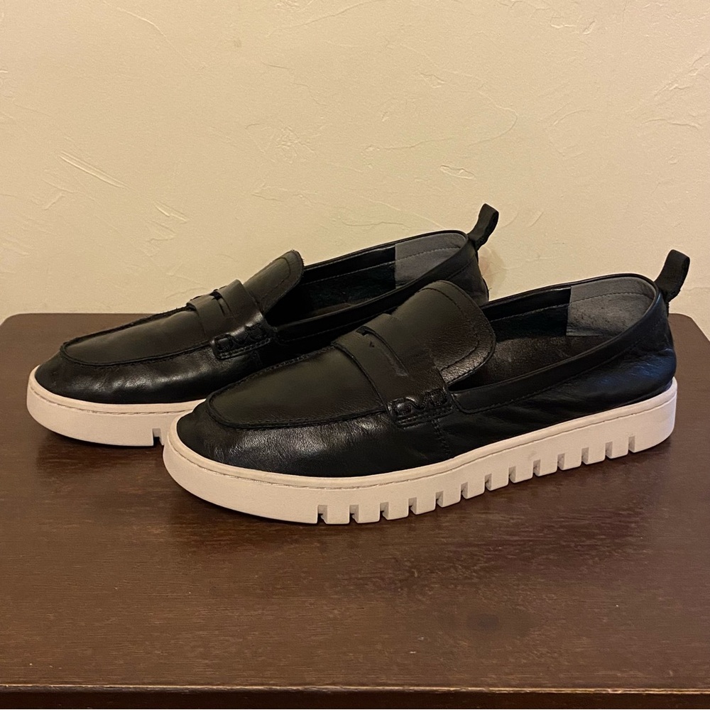 Vionic Black Loafers with White Soles